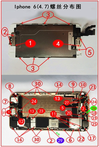 适用苹果6代/6plus手机全套螺丝iphone6s/6splus内部主板机身螺丝