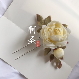 【月季】发钗发簪 啊圣原创设计 纯手工制作发饰头饰汉服日常旗袍