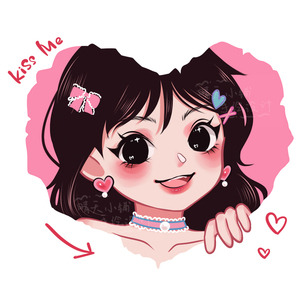 q版手绘头像甜橙风人像动漫定制情侣卡通人物漫画设计真人约稿