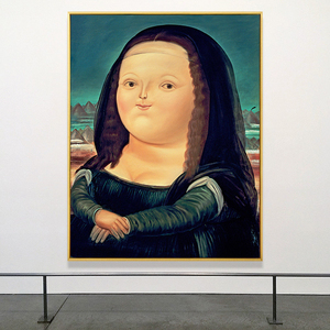 北欧风卧室床头儿童房挂画客厅餐厅现代简约q版蒙娜丽莎的微笑