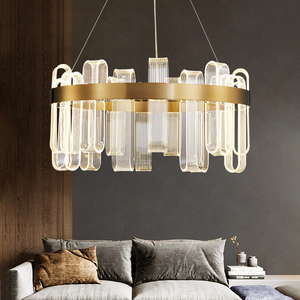 现代简约客厅吊灯北欧创意亚克力LED导光板卧室餐厅灯具样板房灯