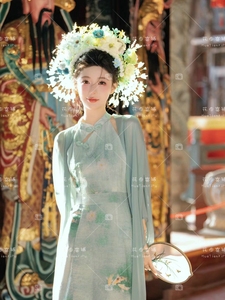 浔埔女簪花新中式主题写真服装复古旗袍民族风外景旅拍艺术照服装