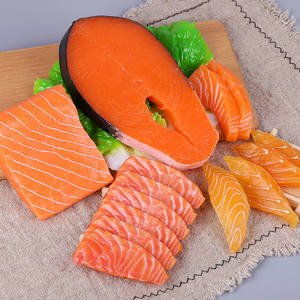 仿真三文鱼模型寿司料理三文鱼片块海鲜鱼类食物菜品拍摄道具玩具