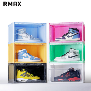 RMAX马卡龙彩色鞋盒亚克力透明磁吸AJ球鞋收纳盒子塑料展示柜鞋墙