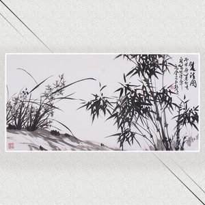 名人字画纯手绘水墨真迹竹子国画条幅挂画装饰客厅书画办公室字画