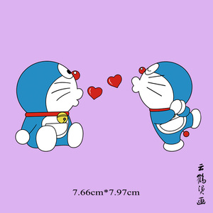 机器猫哆啦a梦烫画卡通胸标印花图案柯式过粉情侣闺蜜烫印热转印