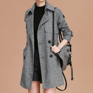 正品哥弟新款专柜女装2021年春秋百搭休闲风衣外套女中长款英伦风