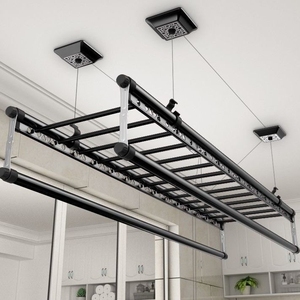 手摇晾衣架两杆自动升降手动小型凉衣服的新款家用阳台可伸缩室内