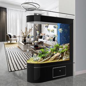 鱼缸客厅落地家用大型玻璃1.5米生态免换水隔断小型金鱼缸乌龟缸
