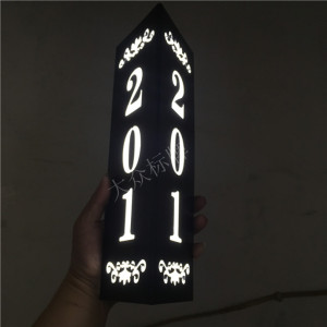 三角led双面发光门牌带灯指示牌ktv酒店宾馆客房包厢包间号码定制
