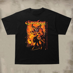 英伦重金属摇滚乐队ozzy 黑色安息日奥兹周边海报印花短袖t恤男女