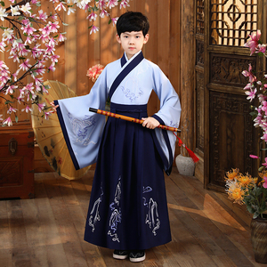 儿童汉服男童中国风少爷服公子服春秋季小男孩古代国学演出服套装