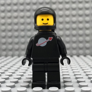lego乐高纯色 黑色宇航员人仔 sp003 初版经典太空人1984年 70841
