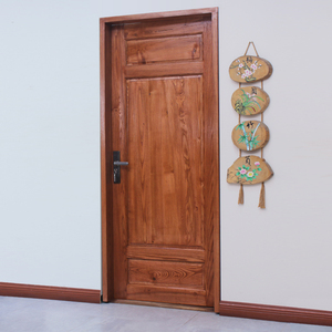 老榆木中式实木门套装门原木单开室内门复古包厢民宿房间门卧室门