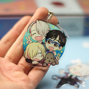 冰上的尤里挂件周边亚克力钥匙扣双面透明yuri尤里维克多勇利包邮