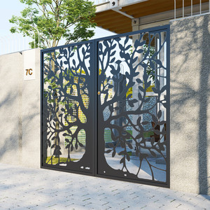 现代简约铁艺庭院门别墅花园院子门户外铁大门户外防盗栅栏门定制