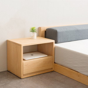 北欧迷你镂空实木床头柜简约现代单抽屉收纳储物柜轻奢卧室床边柜