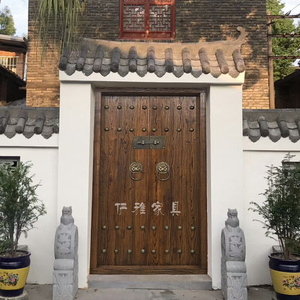 实木别墅大门庭院门对开门复古农村双开门中式仿古大门木门进户门