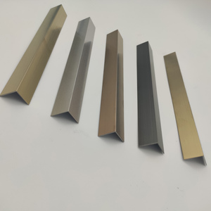 瓷砖橱柜阳角线 不锈钢7字型卡槽封边扣条 玫瑰金镜面钛金l型线条