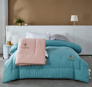 金贝壳家纺新品天丝面料太空被简约纯色被褥成人被芯加厚冬被