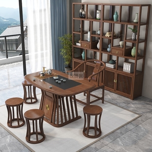 轻奢阳台实木茶桌椅组合现代简约中式功夫禅意家用客厅小户型茶台