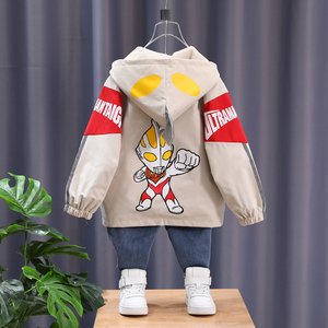 奥特曼衣服男童外套春秋装2021年新款小童炸街儿童夹克春款帅气潮