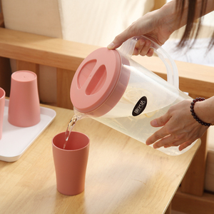 塑料冷水壶套装家用大容量带盖果汁壶高温耐热扎壶水杯凉白开水壶