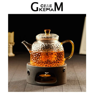 日本GM茶道蜡烛加热炉茶壶加热底座陶瓷温茶器玻璃茶杯煮茶炉套装
