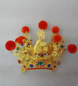 佛具神像用品彩珠观音帽 五佛帽 佛祖 地藏王菩萨文殊菩萨帽供品