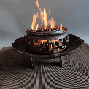 火盆莲花盆铸铁煮茶炉烧烤碳火盆火炉盆烧炭煮茶火炉火炭炉老式