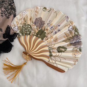 中国风水墨折扇新中式古典复古旗袍道具夏季随身便携古风折叠扇子