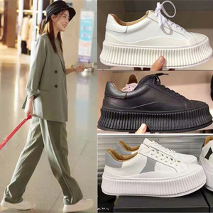 代购jilsander饼干鞋夏杨丞琳徐璐同款厚底增高松糕运动小白鞋女