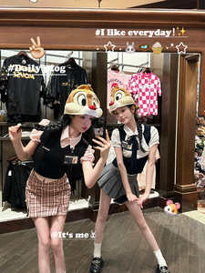 韩系jk制服迪士尼游园穿搭套装夏天学院风女韩剧女主三件套装夏季