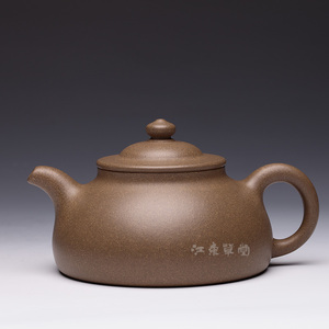 大师吴界明全手工 本山绿泥【笠帽320cc】 吴群祥 徒宜兴紫砂壶