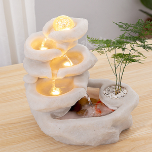 水晶风水球招财小假山办公室摆件室内客厅电视柜流水喷泉景观送礼