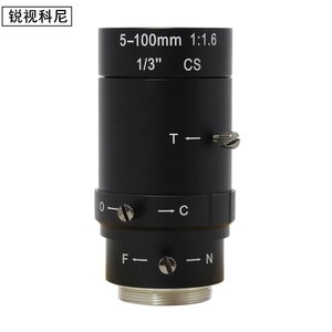 5-100MM监控视觉工业镜头 可调焦距手动1.6光圈摄像机镜头CS口1/3