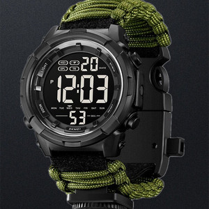 多功能腕表黑科技战术电子户外带指南针野外运动军训防水夜光手表