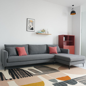 北欧小型转角布艺沙发3米小户型客厅l型现代简约7字型组合西安