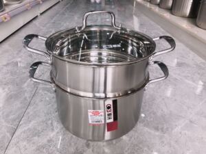 不锈钢加厚蒸锅潮宝汤蒸煤气电磁炉家用蒸笼小汤锅蒸煮复底加厚