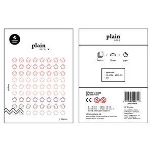 韩国sonia贴纸 plain.61 樱花日期标记透明手帐装饰贴 3张入