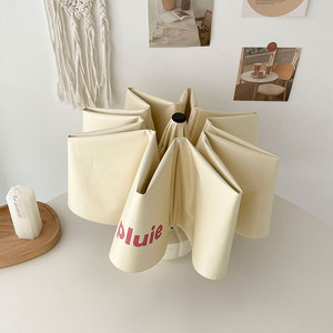 haru 定制款i奶油泡芙晴雨伞两用女遮阳伞黑胶防晒防紫外线太阳伞