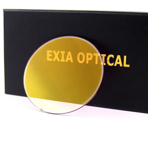 太阳镜片炫彩金水银膜渐粉UV400超平0弯树脂眼镜片1付爱夏光学A21