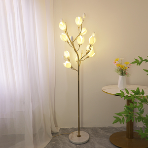 落地灯现代设计师卧室壁灯玉兰花吊灯网红主播直播间植物氛围灯
