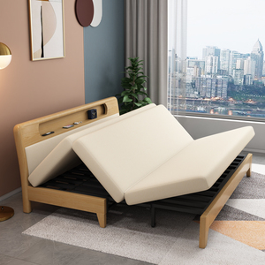 实木沙发床科技布两用客厅小户型轻奢推拉多功能可折叠单人储物床