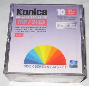 未拆封 10片装 电脑软磁盘 电脑软盘 konica 1.44MB 2HD 3.5寸