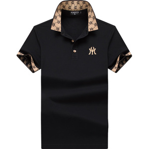 香港品牌纯棉刺绣短袖t恤男翻领 夏季高端商务休闲正品男装polo衫