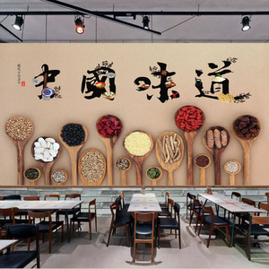 中国味道餐饮背景墙纸复古怀旧京剧脸谱壁画火锅店烧烤店国潮墙布