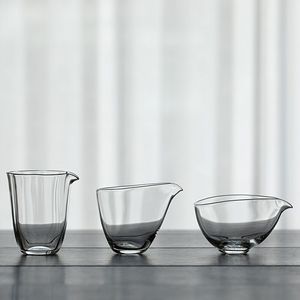 日式手工透明玻璃公道杯加厚耐热匀杯茶海家用功夫茶具分茶器公杯