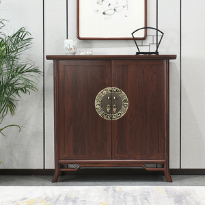 老榆木鞋柜新中式玄关柜入户储物柜子整装隔断柜仿古客厅柜全实木