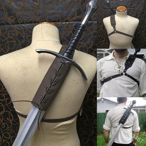 斜跨皮质背带战士背式刀套动漫刀收纳袋 武士刀道具背板演出侠客